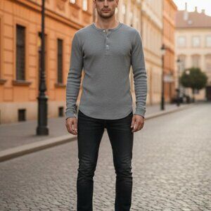 ABERCROMBIE & FITCH LIGHT GREY THERMAL